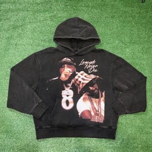 Rod‎ Wave Legends Never Die Heavy Weight Black Acid Wash Hoodie Size Medium